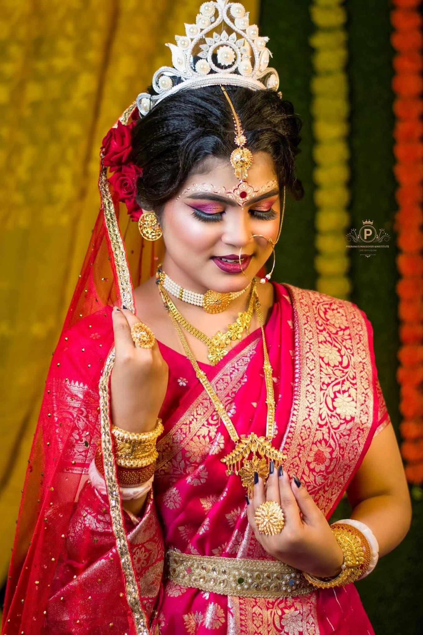 Professional bridal makeup look showing elegant wedding styling - Portrait 17