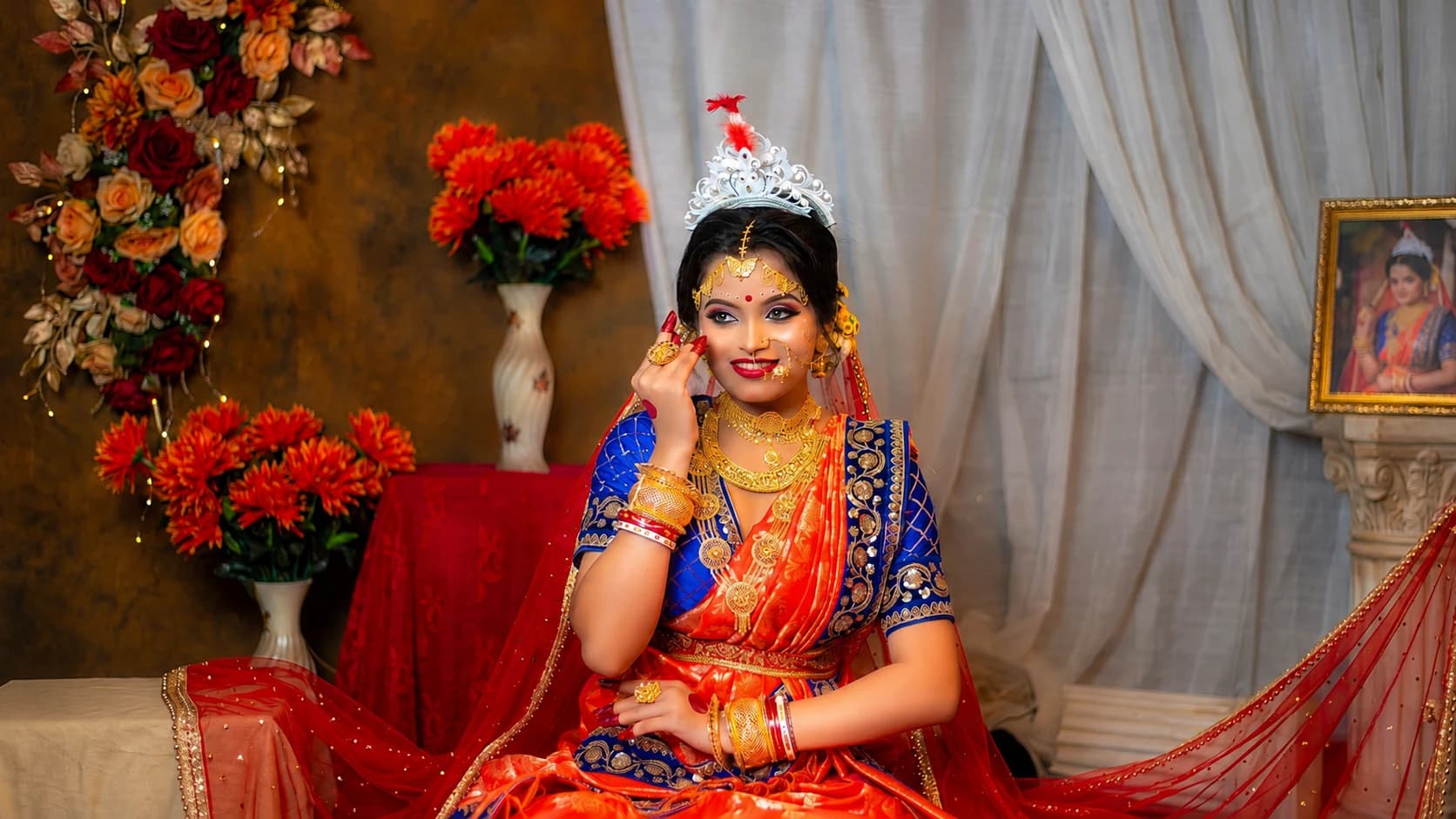 Professional bridal makeup look showing elegant wedding styling - Portrait 16